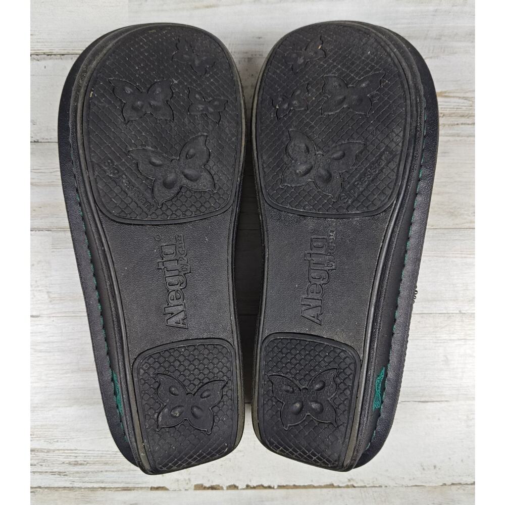 ALEGRIA Mules, Clogs, Slip Ons Greenish/Bluish Leather w/a Floral Pattern - Picture 7 of 8